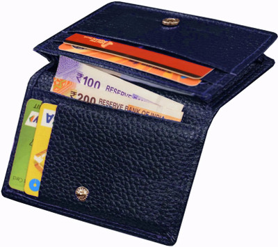 ABYS Genuine Leather 6 Slots Debit Card, Credit Card Holder for Men And Women 10 Card Holder(Set of 1, Blue)