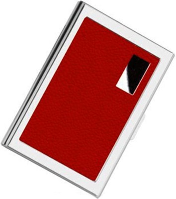 StealODeal RFID Blocking Metal Debit/Credit/ATM For Men & Women Slot 6 Card Holder(Set of 1, Red, Silver)