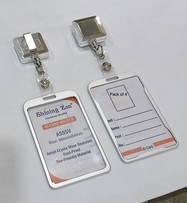 SHINING ZON 1 Card Holder(Set of 4, Silver)