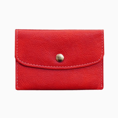 MATSS PU Leather Card Holder for Men and Women Coin Purse 6 Card Holder(Set of 1, Red)