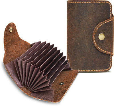 ABYS Exclusive High Quality Hunter Leather Case ATM/Credit/Debit 13 Slots 10 Card Holder(Set of 1, Brown)