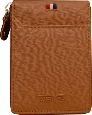 ABYS Genuine Leather Unisex RFID Business | Credit | ATM | Debit Card Holder 15 Card Holder(Set of 1, Tan)