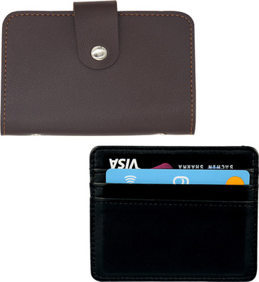 Encelade 4 Card Holder(Set of 2, Black, Brown)