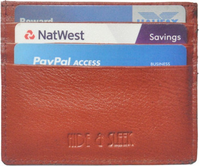 HIDE & SLEEK Card Holder 6 Card Holder(Set of 1, Brown)