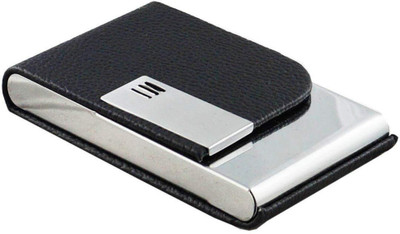 Novesto PU Leather Steel Card Holder Wallet for Visiting & Business Cards for Women, Men 10 Card Holder(Set of 1, Black)