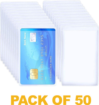 LRS Transparent Frosted Matte Finish Plastic Holder for Cards 1 Card Holder(Set of 50, White)