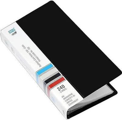 Bright Office 240 Card Holder(Set of 1, Black)