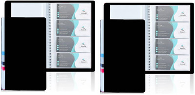 KKSW Business Card Holder, Visiting Name Id Card Holder Book Case Organizer File 480 Card Holder(Set of 2, Black)