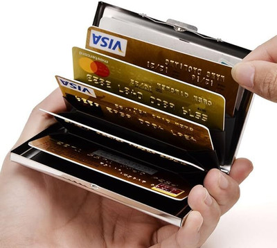 Encelade 6 Card Holder(Set of 1, Silver)