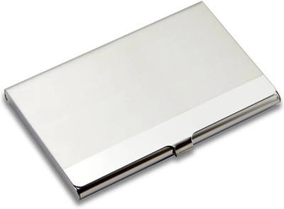 Adoere Steel ATM/Visiting/credit Card Holder, Business Card Case Holder 6 Card Holder(Set of 1, Silver)