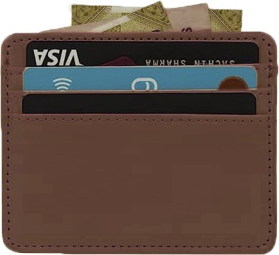 StealODeal premium Coffee Pu Leather 4 Card Holder(Set of 1, Brown)