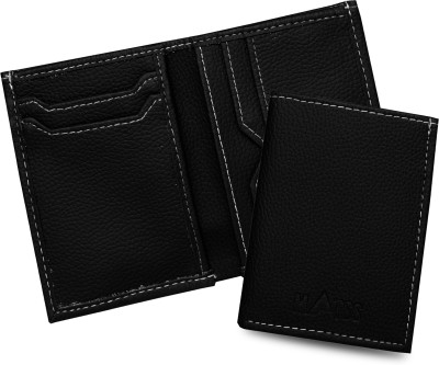 MATSS Faux Leather Black Slim Card Holder for Men and Women 6 Card Holder(Set of 1, Black)