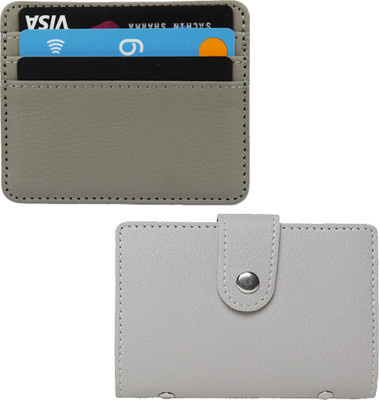 Flipkart SmartBuy Grey Premium Quality Leather With Pu Leather 2 Cash Slots & 24 Card Holder(Set of 2, Grey)
