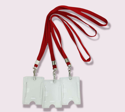 NSSP Plastic ID Badge Holder, Lanyard(Pack of 10)