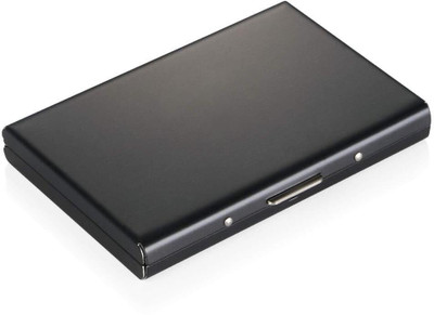 Classium Stainless Steel RFID Blocking Debit Credit Card Holder 6 Card Holder(Set of 1, Black)
