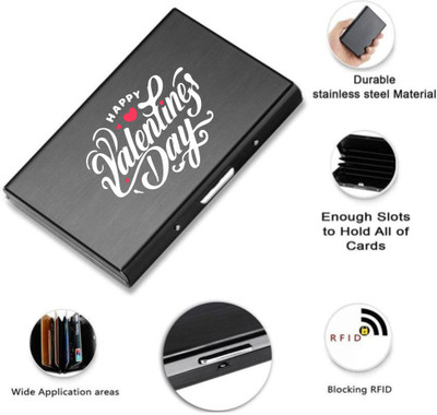 K K CROSI KK Long-Lasting RFID Blocking Matte Black Credit/Debit Metal 8 Card Holder 8 Card Holder(Set of 1, Black)