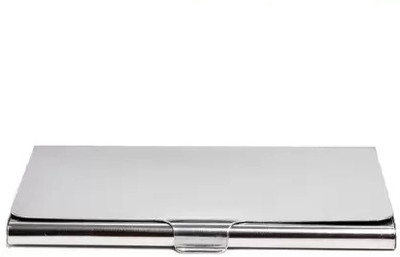 zaphod Silver Stainless Slim Steel Credit/Debit/ATM For Men & Women Slots 10 Card Holder(Set of 1, Silver)