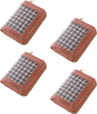 KUBER INDUSTRIES 12 Card Holder(Set of 4, Brown)