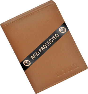 DUO DUFFEL Slim RFID Protected Genuine Tan Leather 6 Card Holder(Set of 1, Tan)