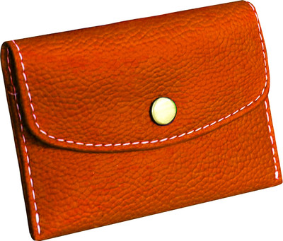 GREEN DRAGONFLY Tan PU Leather Card Case/ Wallet For Men And Women 4 Card Holder(Set of 1, Tan)
