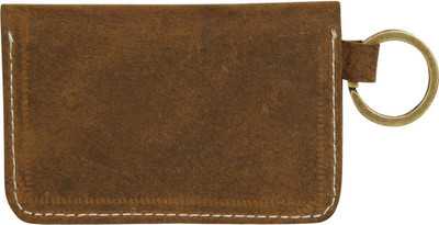 Kan Men & Women Tan Genuine Leather Card Holder(6 Card Slots)