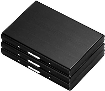 Classium Secure and Stylish RFID Blocking Metal Cardholder for Your Peace of Mind 6 Card Holder(Set of 3, Black)
