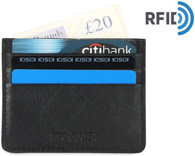 HIDE & SLEEK Card Holder 6 Card Holder(Set of 1, Black)