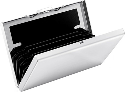 WOOD BAZAR 6 Card Holder(Set of 1, Silver)