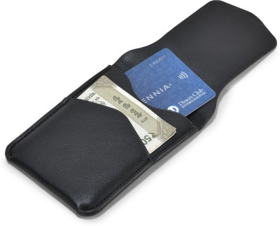 Yellowcoin Genuine leather Credit/Debit Card Card Holder & Mini Wallet for Men and Women 8 Card Holder(Set of 1, Black)