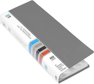 Spherix plastic Holds (120) Business/Visiting/Debit/Name Id Card Book Case Organizer Slots(Set Of 1, Grey)
