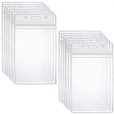 ADA Transparent ID Card Holder/Badge Crystal Clear, Lockable Features 1 Card Holder(Set of 10, White)
