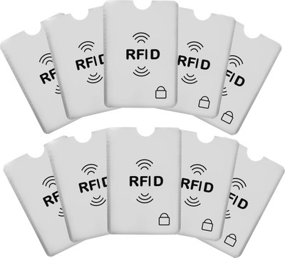 STORITE Aluminum Card Sleeves RFID Credit Debit Card Protector Sleeve 1 Card Holder(Set of 10, Silver)