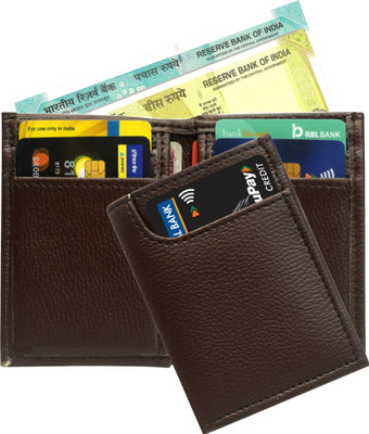 GREEN DRAGONFLY® RFID Protected Slim Leatherite Debit/Credit Card Holder 7 Card Holder(Set of 1, Brown)