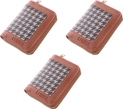 KUBER INDUSTRIES 12 Card Holder(Set of 3, Brown)