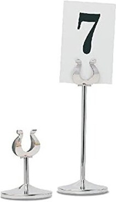KMW Tapered Acrylic Stand with Stainless Steel Sheet – 2-Piece Set 1 Card Holder(Set of 2, Silver)