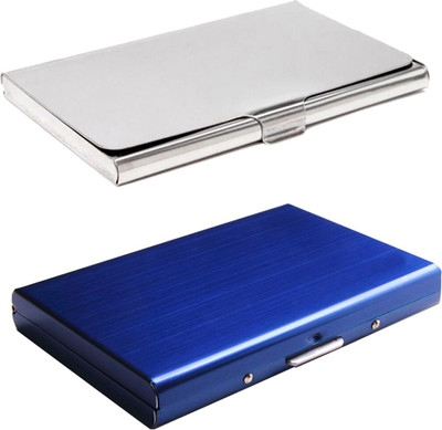 Encelade 6 Card Holder(Set of 2, Silver, Blue)