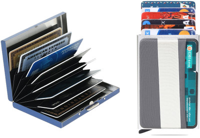 StealODeal 8 Card Holder(Set of 2, Blue, Silver)