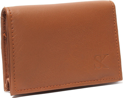 STYLER KING Genuine leather slim card holder with RFID protected 8 Card Holder(Set of 1, Tan)