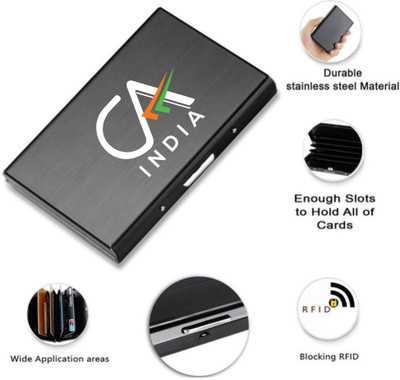K K CROSI KK CROSI Long-Lasting RFID Blocking Matte Black Credit/Debit Metal 8 Card Holder 8 Card Holder(Set of 1, Black)