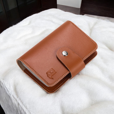 Geelark 24 Card Holder(Set of 1, Tan)