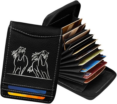 MATSS Men & Women Casual, Ethnic, Evening/Party, Formal, Travel, Trendy Black, White Artificial Leather Card Holder(12 Card Slots)