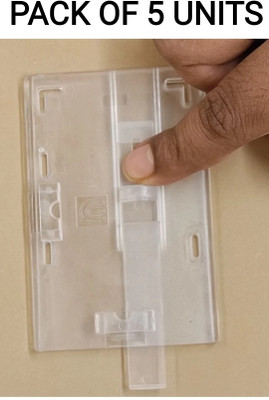 R K SALES Slide In 1 Card Holder(Set of 5, White)