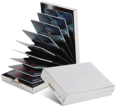 OFIXO 10 Card Holder(Set of 1, Silver)