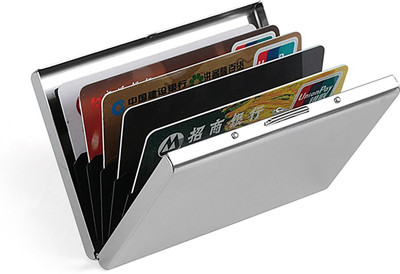 zaphod FSB-Plain ATM 6 Card Holder(Set of 1, Silver)