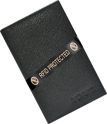 DUO DUFFEL RFID Protected Genuine Brown Leather Slots 8 Card Holder(Set of 1, Black)