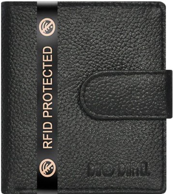 DUO DUFFEL RFID Protected Genuine Leather Slot 6 Card Holder(Set of 1, Black)