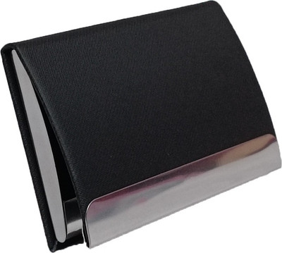 Ridhivridhi Stainless Steel Business Visiting Credit/Debit for Men Women 10 Card Holder(Set of 1, Black)