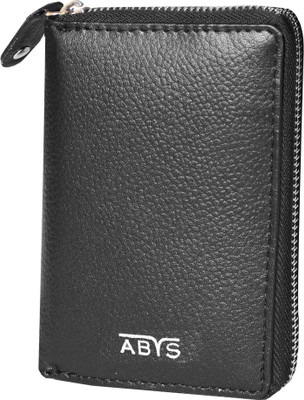 ABYS Genuine Leather RFID Unisex Black Credit Card Holder | Debit & ATM Card Wallet 10 Card Holder(Set of 1, Maroon)