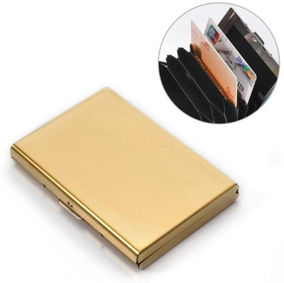StealODeal RFID Protector Long Lasting Gold Slim Stainless Steel Debit/Credit/ATM Slot 6 Card Holder(Set of 1, Gold)