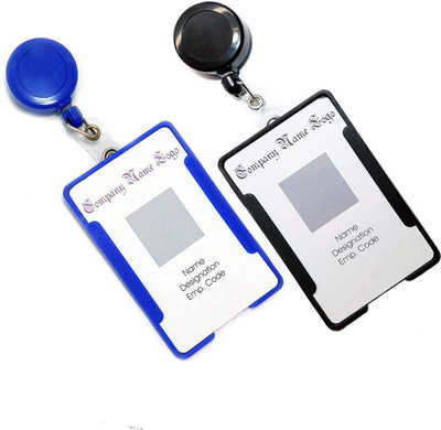 NSSP Combo Pack of ID Card Holder with Retractable Reel YOYO 1 Card Holder(Set of 5, Blue, Black)